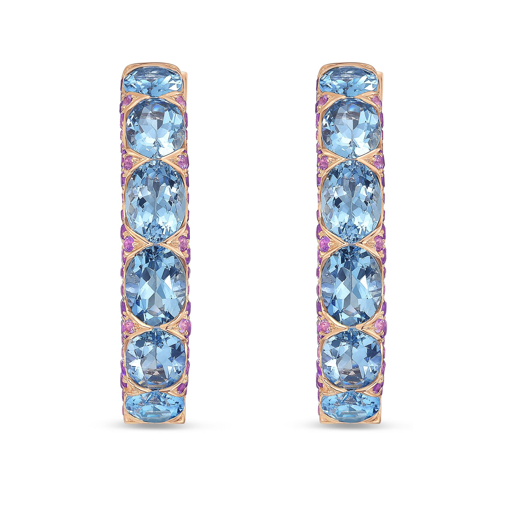 Diana M 13,53cts Aquamarin & Amethyst Reifen in 18kt Gold im Zustand „Neu“ im Angebot in New York, NY