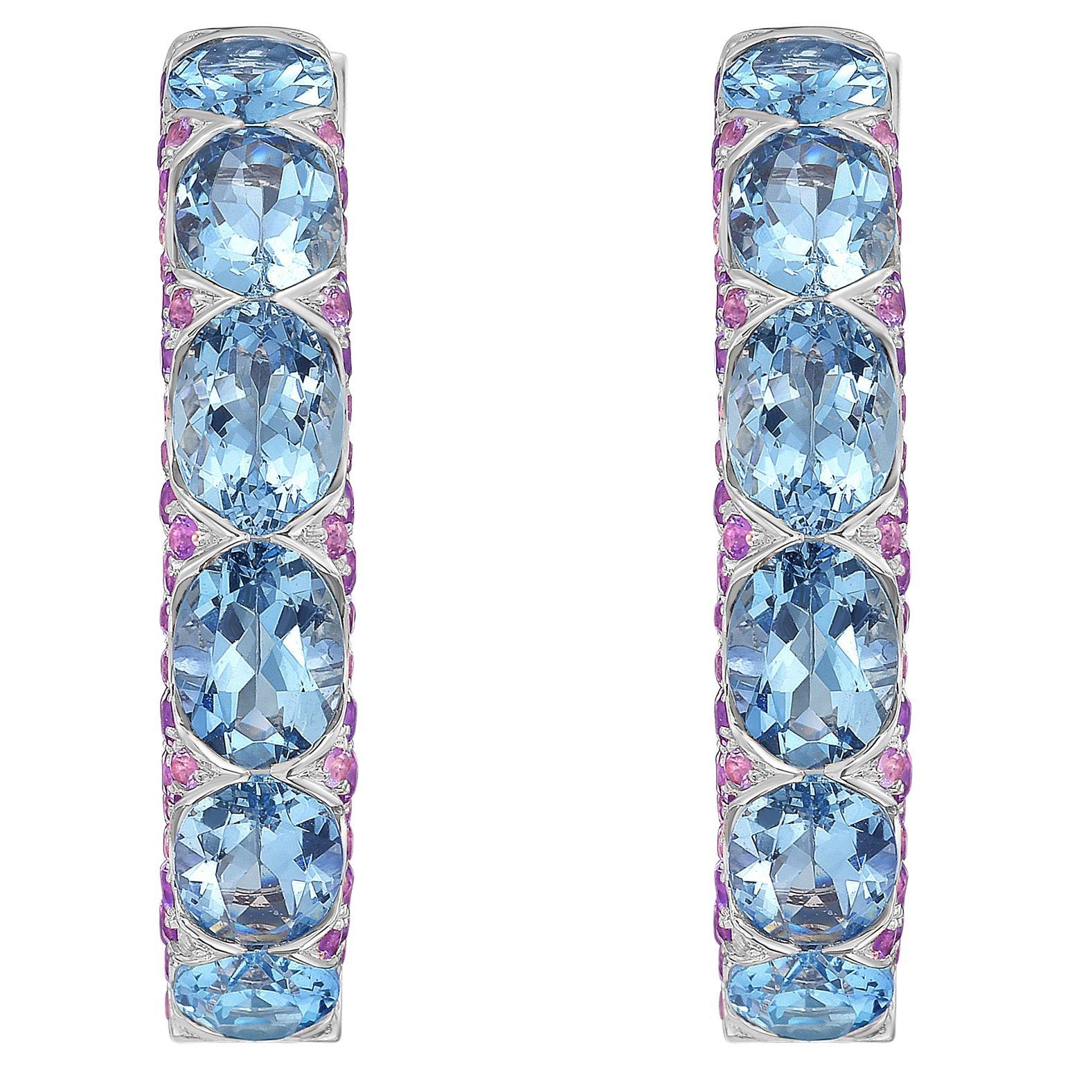 Diana M 13,53cts - Acquamarina e ametista - cerchi in oro 18kt