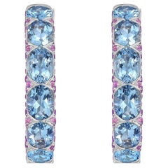 Diana M 13,53cts - Acquamarina e ametista - cerchi in oro 18kt
