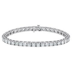 Diana M. Pulsera de tenis de oro blanco de 14 quilates con 8,00cts de diamantes redondos