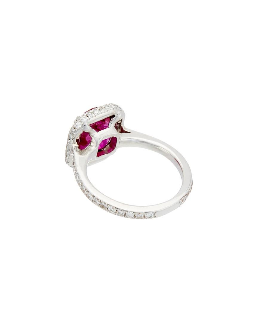 Modern Diana M. 14 kt rose gold ruby and diamond ring featuring a 3.14 ct  For Sale