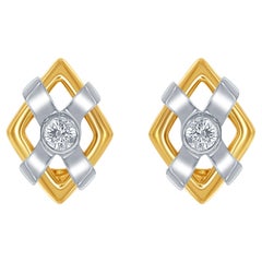 Diana M. 14 kt White and Yellow Gold Diamond Earrings Containing 0.50 cts 