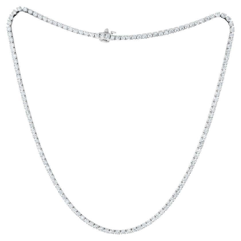 Diana M 14 Kt White Gold 12.00 Cts Diamond Tennis Necklace, 144ST For Sale