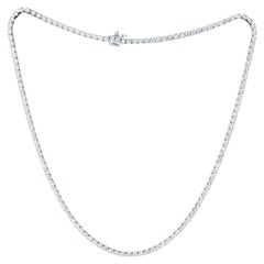 Diana M 14 Kt Oro Blanco 12.00 Cts Collar Tenis Diamante, 144ST