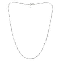 Diana M. 14 kt white gold, 16" 4 prong diamond tennis necklace featuring 2.25 ct