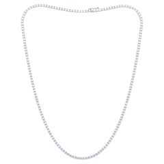 Diana M. 14 kt white gold, 16" diamond tennis necklace featuring 3.00 cts tw 