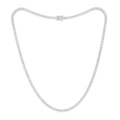 Diana M. 14 kt white gold, 17" 4 prong diamond tennis necklace featuring 4.00 ct