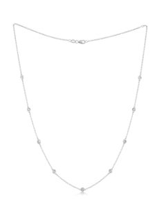 Diana M. 14 kt Weißgold, 18" Diamonds-by-the Yard Halskette mit 1,00 cts