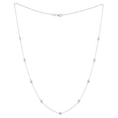 Diana M. 14 kt white gold, 18" diamonds-by-the-yard necklace featuring 1.00 cts 