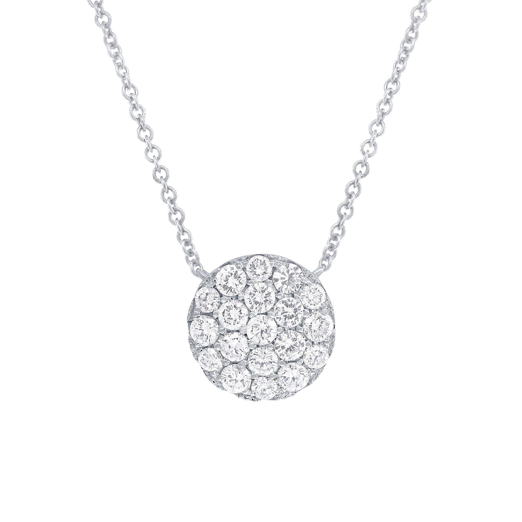 Taglio brillante Diana M. Ciondolo in oro bianco 14 kt con diamanti e cerchi in pavé