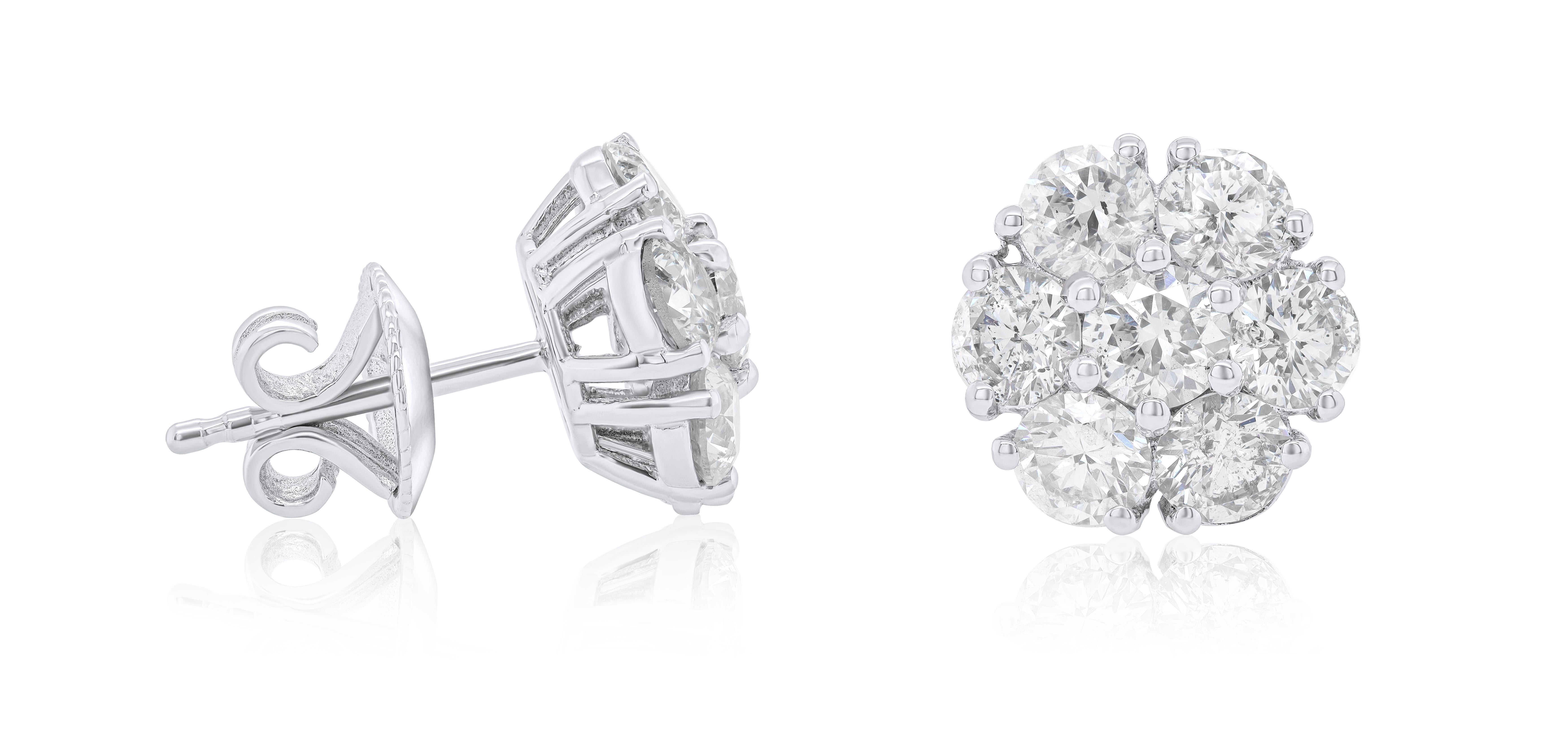 14 kt white gold stud earrings with a flower design adorned with 3.00 cts tw of round diamonds (14 stones)
Diana M. is a leading supplier of top-quality fine jewelry for over 35 years.
Diana M is one-stop shop for all your jewelry shopping, carrying
