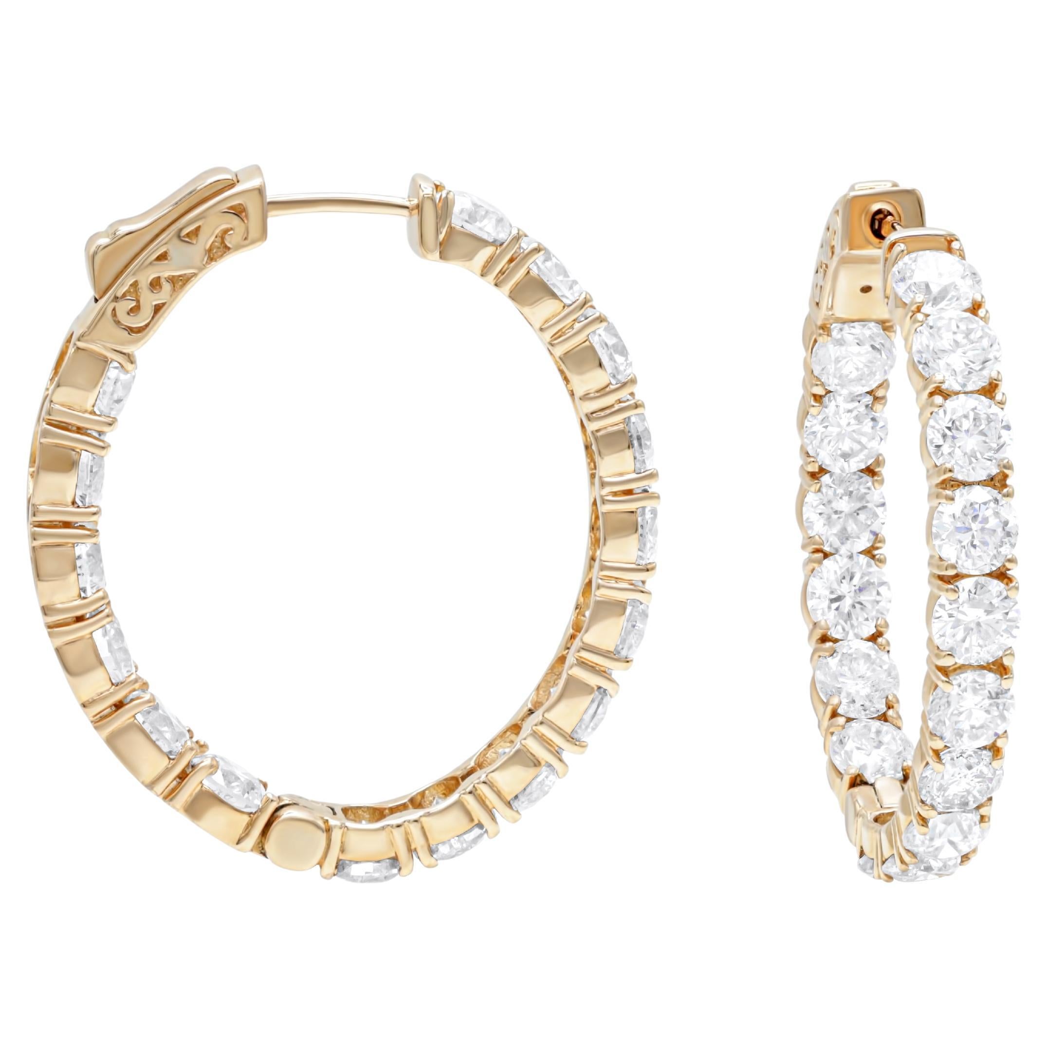 thumbnail image 2 of 9K Yellow Gold Filled Chunky 25mm Round Hoop Earrings – Stardust Diamond Cut Band 2 of 4