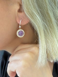 Diana M 1.41cts Amethyst & 1.03cts Diamond Drop Earrings