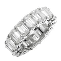 Diana M. 14.23 Cts. Platinum Eternity Diamond Band  Emerald Cut