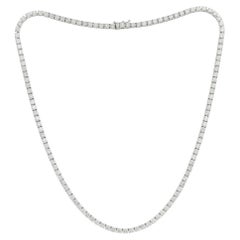A&M. 14.42 Cts 4 Prong Diamond 14k White Gold 16.5" Diamond Tennis Necklace