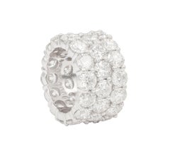Diana M. Platinum 14.50 Ct Three-Row Round Diamond Band