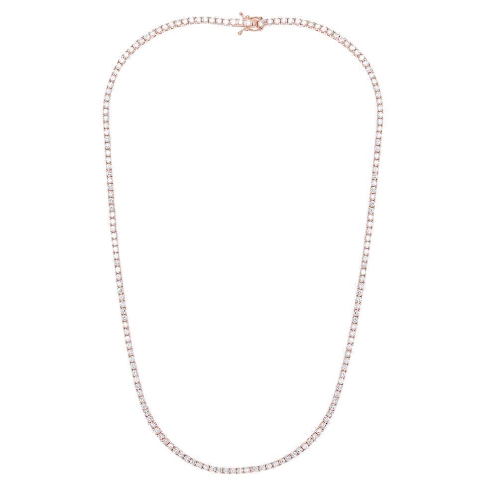 Diana M-One 14K Rose Gold 6.25 Ct Diamond Tennis Bracelet Set In Four Prong en vente