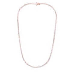 Diana M 14K Roségold 8,00 Karat Diamant-Tennis-Halskette, gefasst in vier Zacken