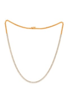 Diana M 14K Rose Gold Half-Way 3.15 Ct Diamond Tennis Necklace