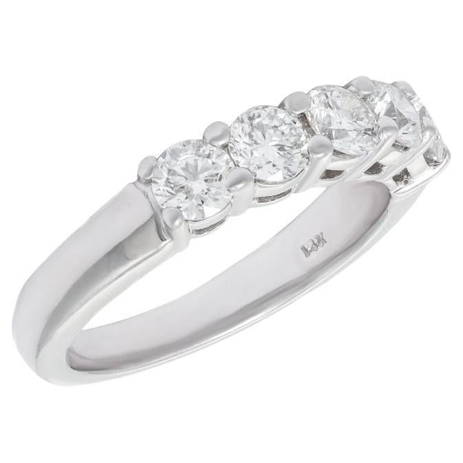 Diana M 1.00 Cts Diamond Wedding Band in 14K White Gold