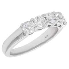 Diana M 1.00 Cts Diamond Wedding Band in 14K White Gold