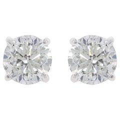 Diana M 14K White Gold 10.35 Cts Clarity Enhahnced Diamond Stud Earrings
