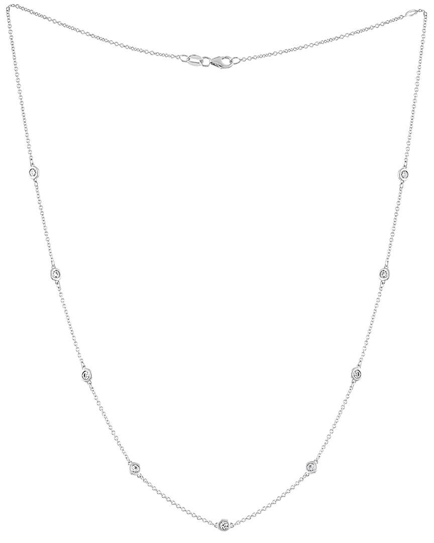 Diana M 14K White Gold 1.50 Cts Diamonds by the Yard Necklace, 11 Stones In New Condition For Sale In New York, NY