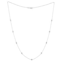 Diana M 14K White Gold 1.50 Cts Diamonds by the Yard Necklace, 11 Stones
