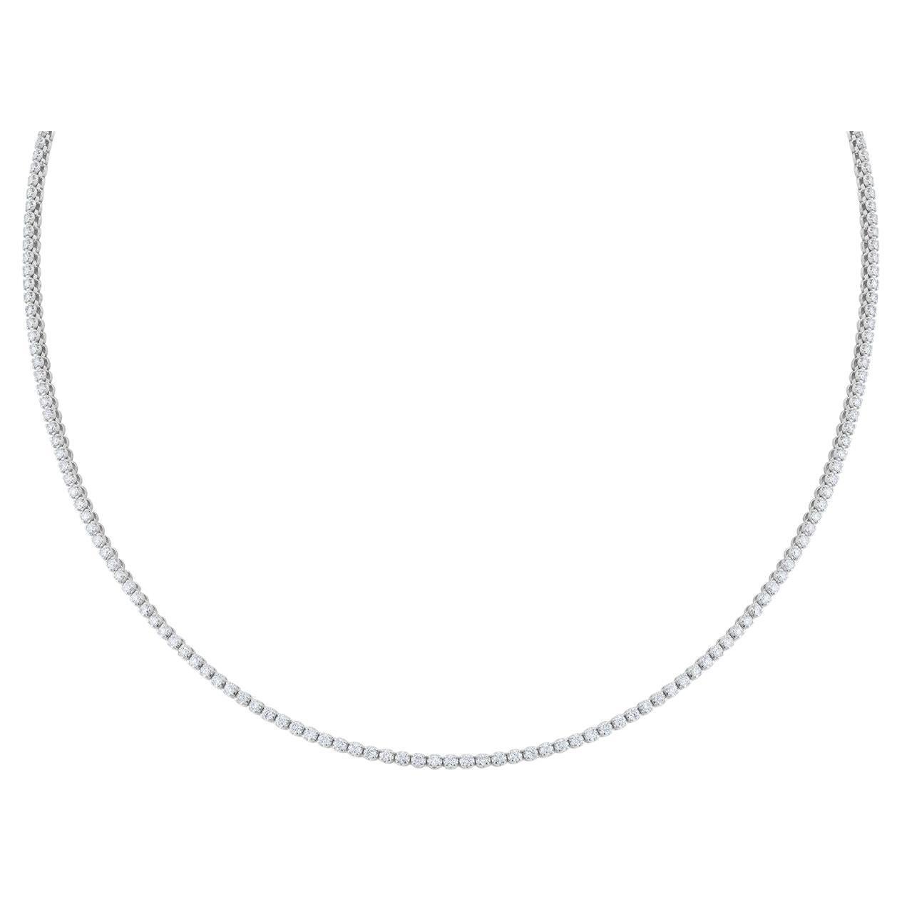 Diana M 14K White Gold 2.25 Ct Diamond Tennis Necklace in a Buttercup Setting
