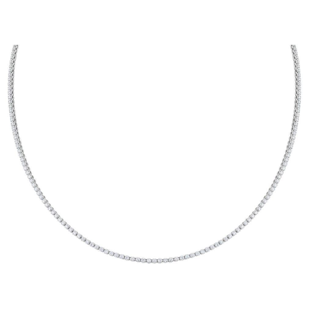 Diana M 14K White Gold 2.25 Cts Diamond Tennis Necklace with a Buttercup Setting