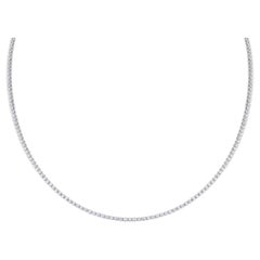 Diana M 14K White Gold 2.25 Cts Diamond Tennis Necklace with a Buttercup Setting