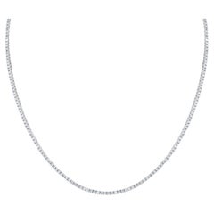 Diana M Collier tennis en or blanc 14 carats avec diamants ronds de 3,40 carats