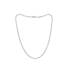 Diana M  14K White Gold 4.00 Ct Round Diamond Tennis Necklace, Four Prong
