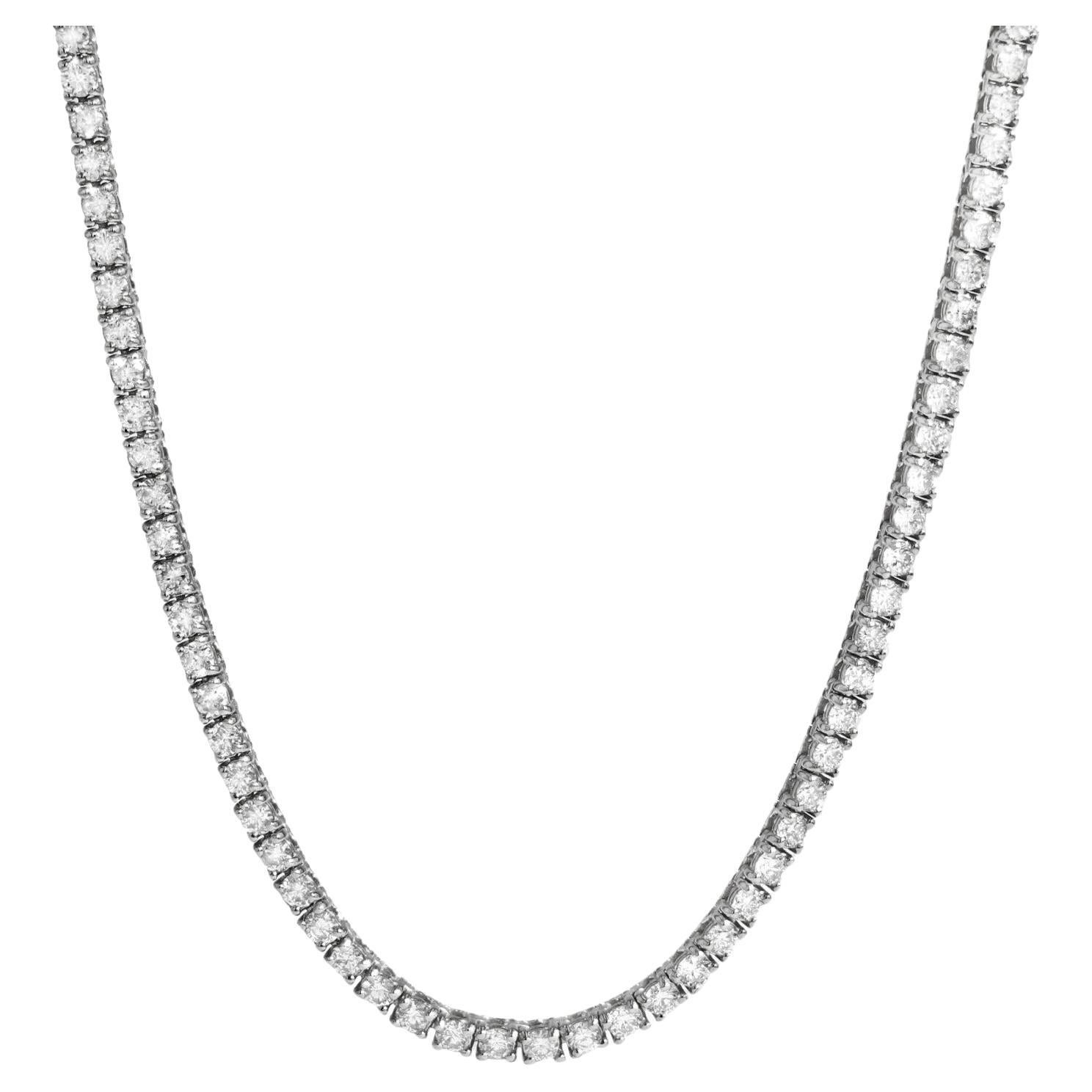 Diana M Collier de tennis en or blanc 14K avec 5,05 ct de diamants en sertissage à quatre griffes