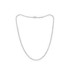 Diana M 14K White Gold 7.35 Ct Diamond Straight Line Tennis Necklace