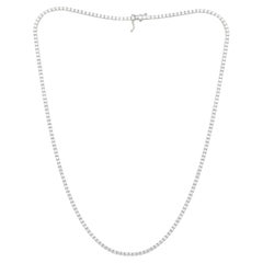 Diana M 14K White Gold 7.40 Ct Diamond Straight Line Tennis Necklace