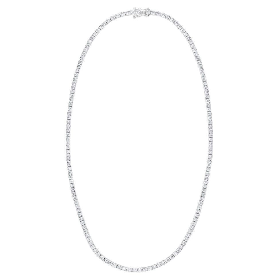 Diana M 14K Weißgold 9.00 Karat Diamant-Tennis-Halskette, in 4 Zacken gefasst, 164 St