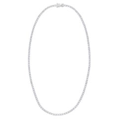 Diana M 14K White Gold 9.00 Ct Diamond Tennis Necklace, Set in 4 Prong, 164 St