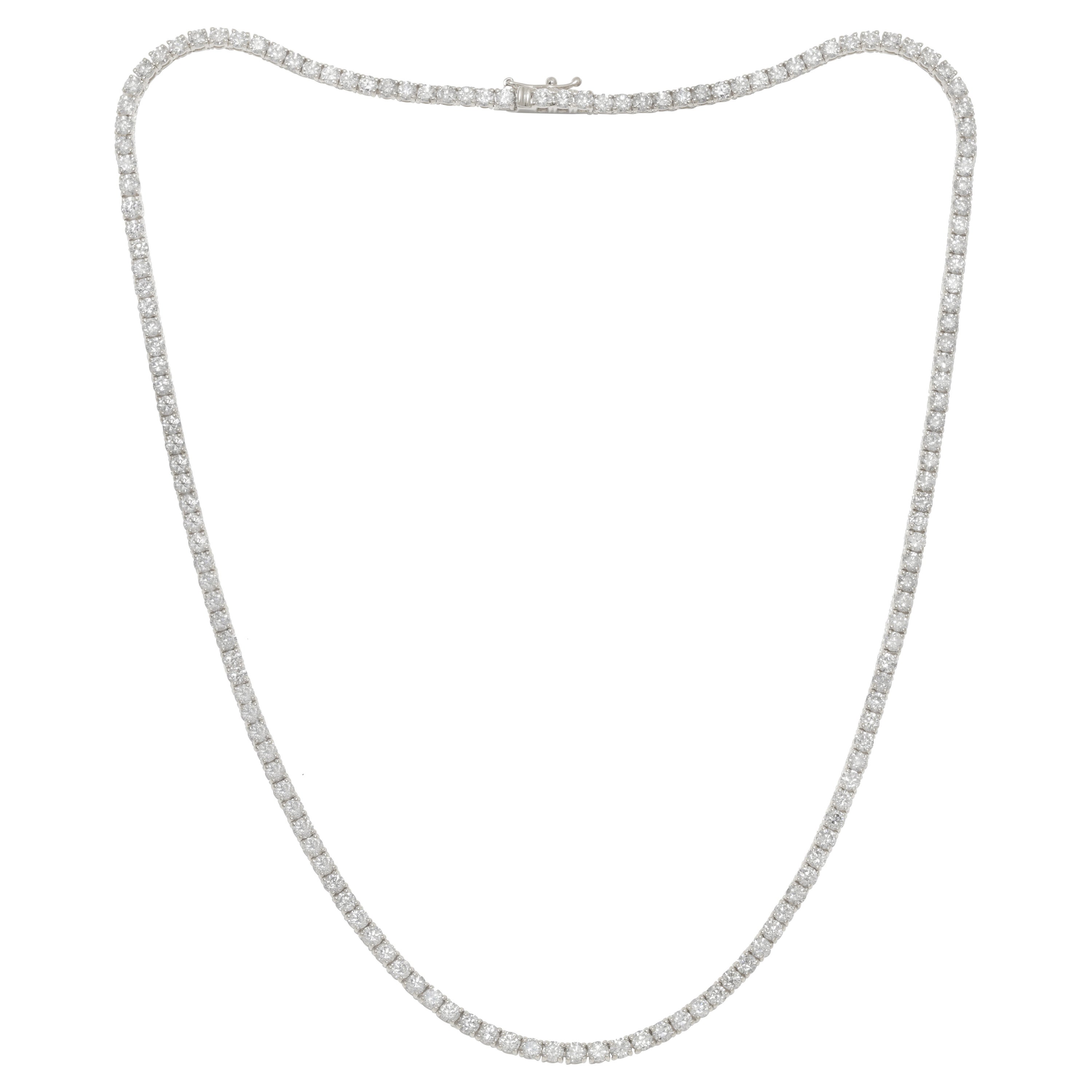 Diana M. Collana Tennis con diamanti in oro bianco 14 carati, 12,90 carati