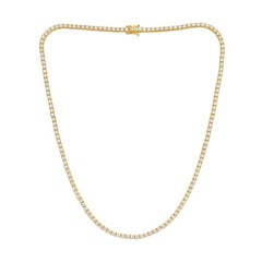 Diana M. 14K Yellow Gold 12.00Cts Diamond Tennis Necklace