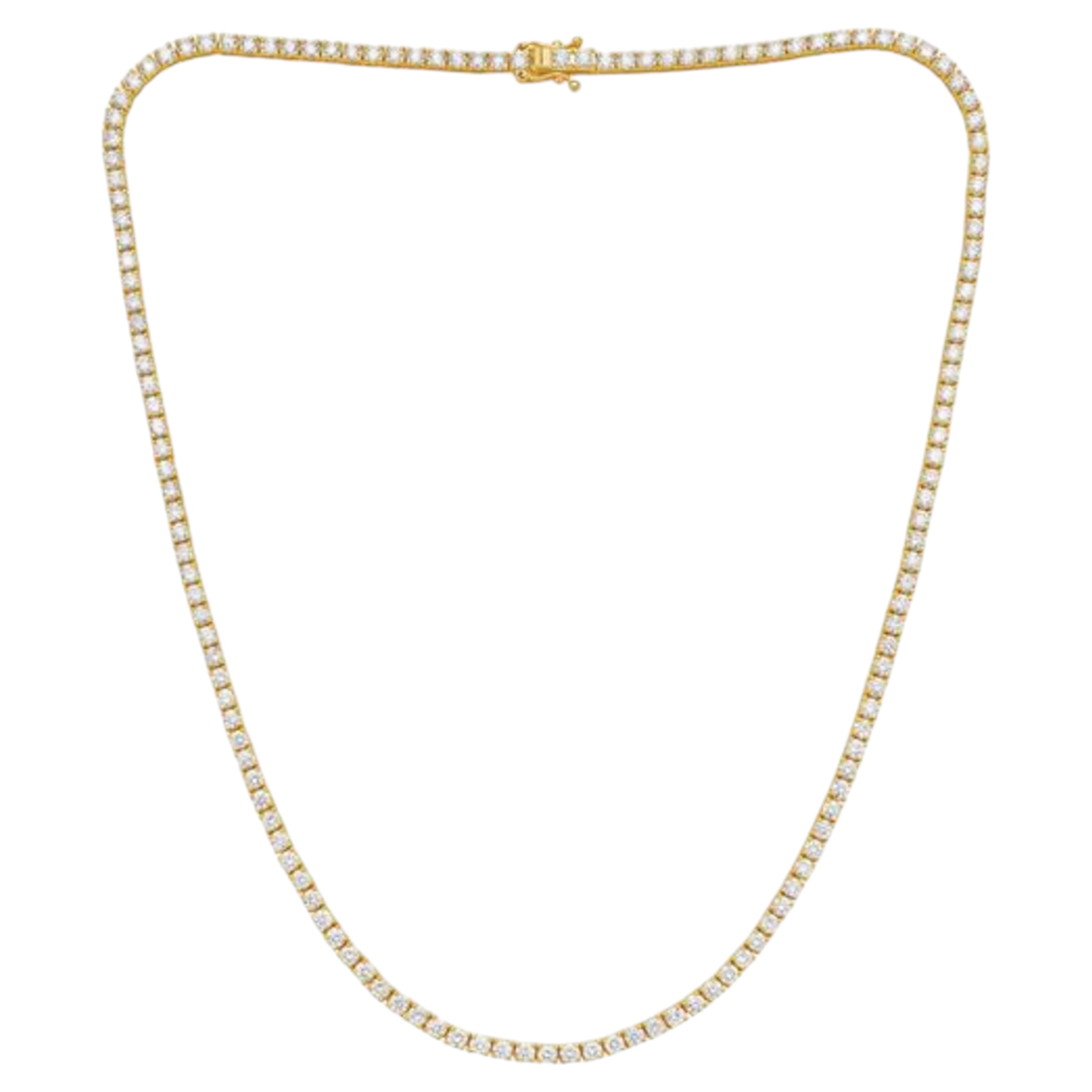 Diana M. 14K Gelbgold 12.00Ct Diamant Tennis Halskette
