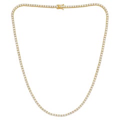 Diana M. 14K Yellow Gold 12.85Cts Diamond Tennis Necklace