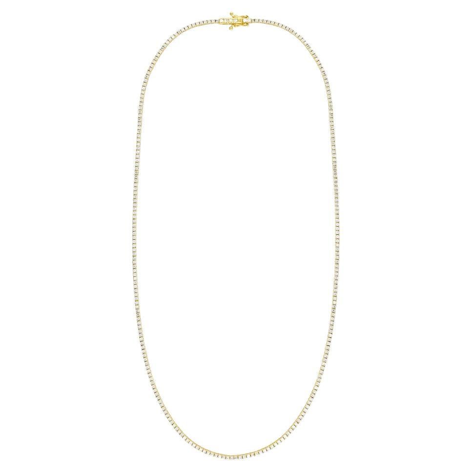 Diana M Collier tennis à quatre griffes en or jaune 14 carats avec diamants de 2,25 carats