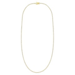 Diana M 14K Yellow Gold 2.25 Ct Diamond Tennis Necklace, Four Prong
