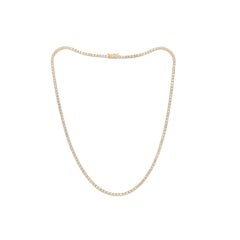 Diana M 14K Yellow Gold 9.00 Ct Diamond Tennis Necklace, Set in 4 Prong