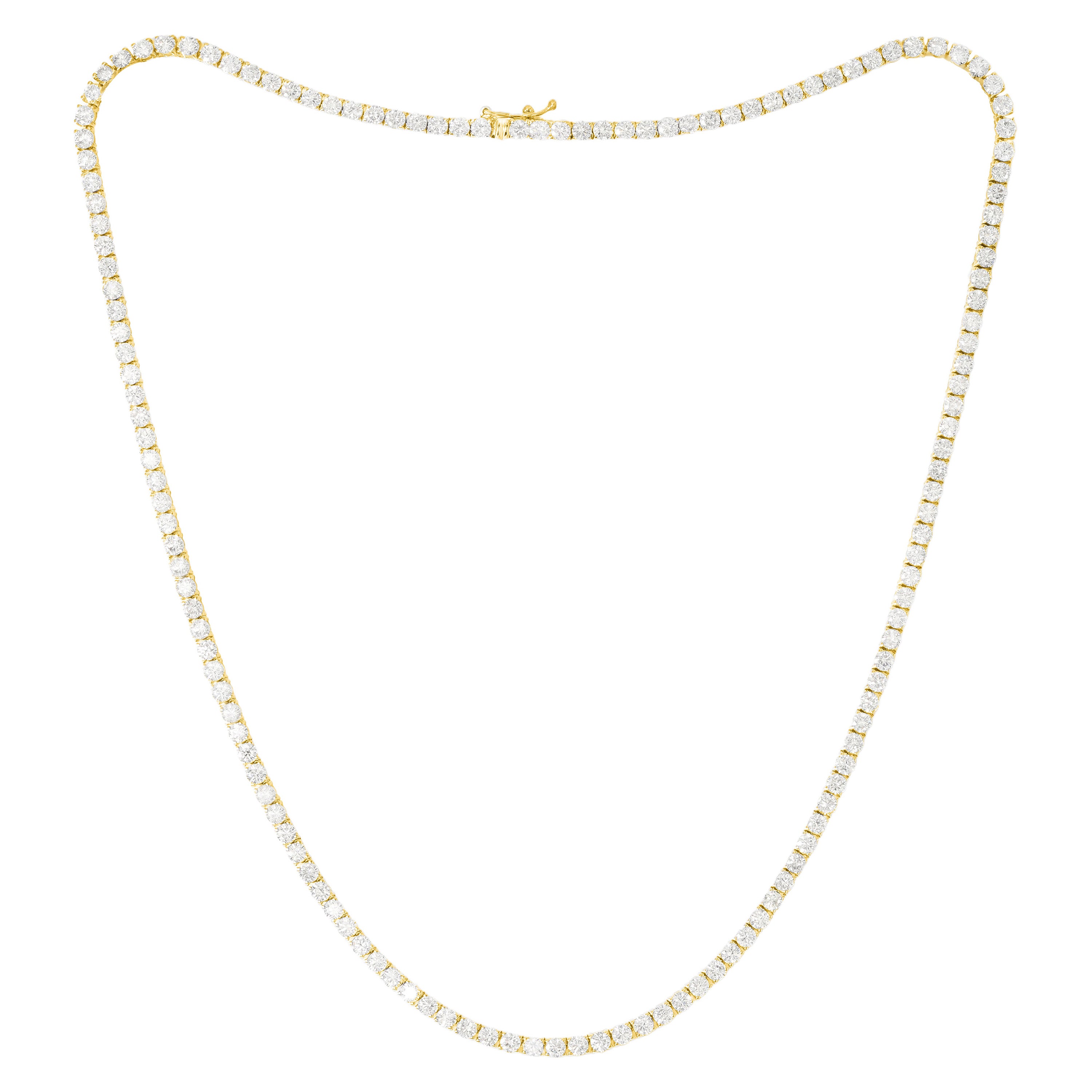 Diana M. Collar Tenis Línea Recta Diamantes Oro Amarillo 14K, 8,10 Quilates