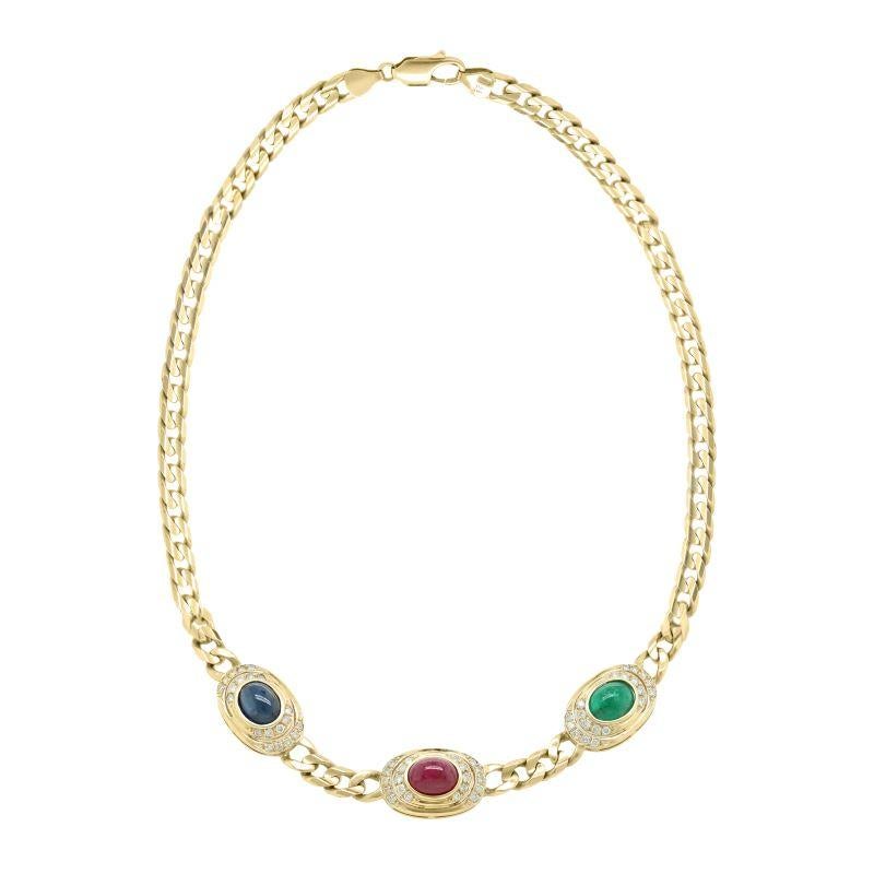 Diana M. Collana in oro giallo 14K con pietre preziose multicolori In condizioni Nuovo in vendita a New York, NY