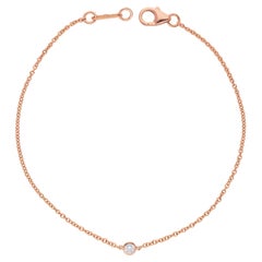 Diana M. 14kt rose gold chain bracelet featuring 0.15 cts tw of a round diamond 