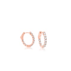 Diana M. Rose Gold Diamond Oval Hoops 1.65cts of Diamonds