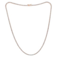 Diana M. Or rose 14 carats  Reviera Tennis Collier de 10,20 carats 